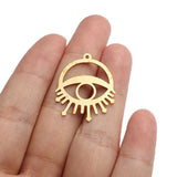 6pcs Raw Brass Round Eye Charms Pendant DIY Jewelry Findings Making
