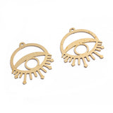 6pcs Raw Brass Round Eye Charms Pendant DIY Jewelry Findings Making
