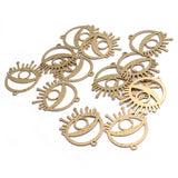 6pcs Raw Brass Round Eye Charms Pendant DIY Jewelry Findings Making