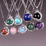 6pcs Real Stone Amethyst Roses Quartz 3D Dragon & Snake Pendant