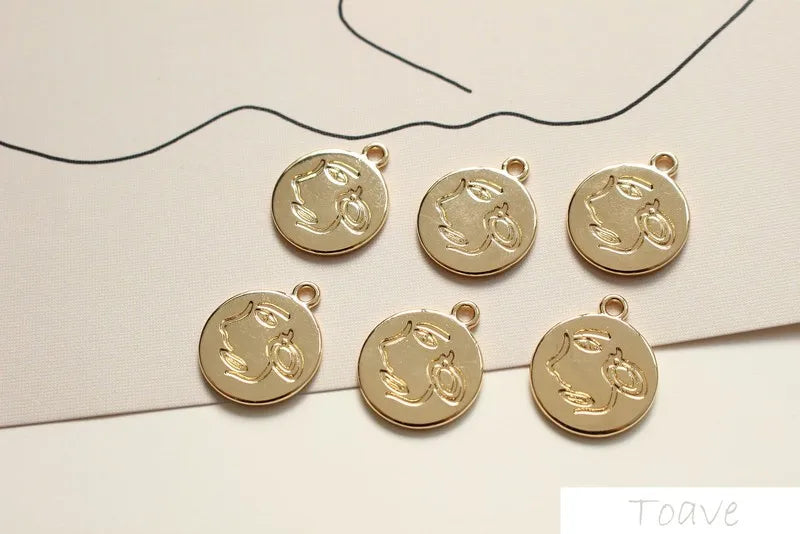 6pcs Abstract Face Pendant Earrings DIY Material Accessories