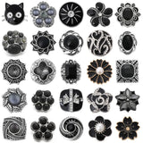 6pcs Snap Button Rhinestone Flower Fit 18mm Snap Bracelets Bangles DIY
