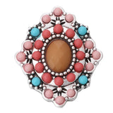 6pcs Colorful Rhinestone Flower Tree Snap Buttons for 18mm Snap Bracelets