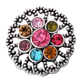 6pcs Colorful Rhinestone Flower Tree Snap Buttons for 18mm Snap Bracelets