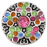 6pcs Colorful Rhinestone Flower Tree Snap Buttons for 18mm Snap Bracelets
