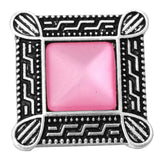 6pcs Pink Rhinestone Flower Snap Buttons for 18mm Snap Bracelets