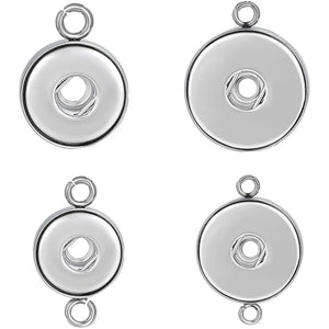 6pcs Stainless Steel Snap Button Pendant for 18mm 12mm Snap Necklace Bracelet DI