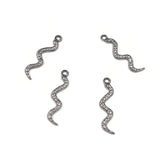 6pcs Stainless Steel 3D Snake Charms for DIY Necklace Earring Pendant