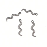 6pcs Stainless Steel 3D Snake Charms for DIY Necklace Earring Pendant