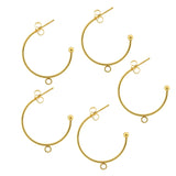 6pcs Stainless Steel C-shaped Ear Hook Earrings
