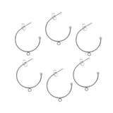 6pcs Stainless Steel C-shaped Ear Hook Earrings