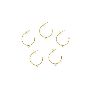6pcs Stainless Steel C-shaped Ear Hook Earrings