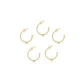 6pcs Stainless Steel C-shaped Ear Hook Earrings