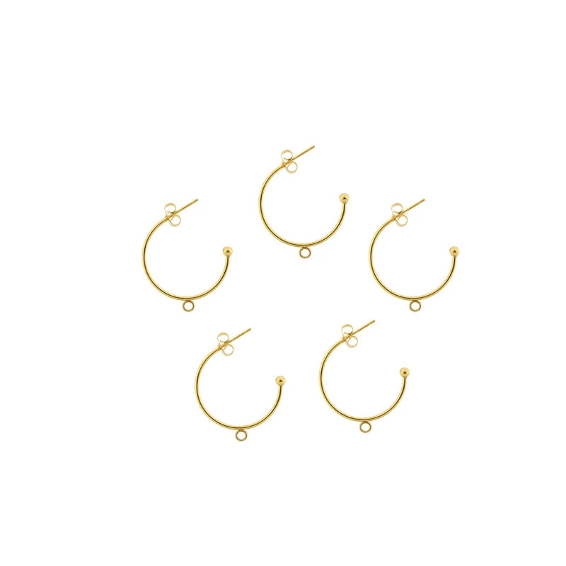 6pcs Stainless Steel C-shaped Ear Hook Earrings