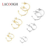 6pcs Stainless Steel C-shaped Ear Hook Earrings