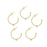 6pcs Stainless Steel C-shaped Ear Hook Earrings
