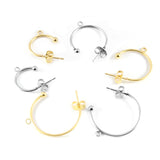 6pcs Stainless Steel C-shaped Ear Hook Earrings