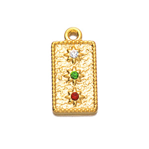 6pcs Stainless Steel Rhinestones Pendant Charms for Necklace DIY