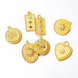 6pcs Stainless Steel Rhinestones Pendant Charms for Necklace DIY