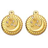 6pcs Stainless Steel Rhinestones Pendant Charms for Necklace DIY