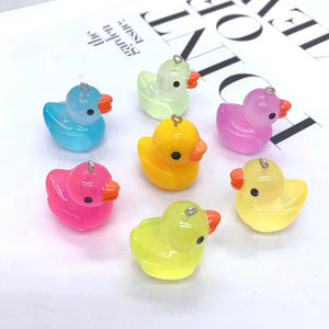 6pcs Translucency Big Duck Resin Charms for Earring Keychain