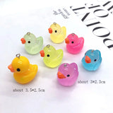 6pcs Translucency Big Duck Resin Charms for Earring Keychain