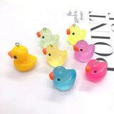 6pcs Translucency Big Duck Resin Charms for Earring Keychain