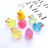 6pcs Translucency Big Duck Resin Charms for Earring Keychain