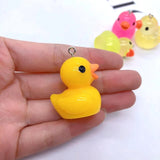 6pcs Translucency Big Duck Resin Charms for Earring Keychain