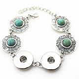 6pcs Turquoise Stone Snap Bracelet for 18mm Ginger Snap Buttons