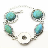 6pcs Turquoise Stone Snap Bracelet for 18mm Ginger Snap Buttons