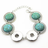 6pcs Turquoise Stone Snap Bracelet for 18mm Ginger Snap Buttons