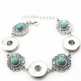 6pcs Turquoise Stone Snap Bracelet for 18mm Ginger Snap Buttons