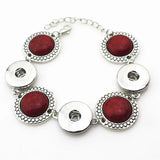 6pcs Turquoise Stone Snap Bracelet for 18mm Ginger Snap Buttons