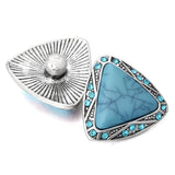 6pcs Vintage Natural Stone 18mm Metal Snap Button for DIY Snap Jewelry