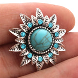 6pcs Vintage Natural Stone 18mm Metal Snap Button for DIY Snap Jewelry