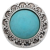 6pcs Vintage Natural Stone 18mm Metal Snap Button for DIY Snap Jewelry