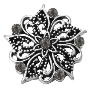 6pcs Mixed Rhinestone 18mm Snap Button Jewelry Set