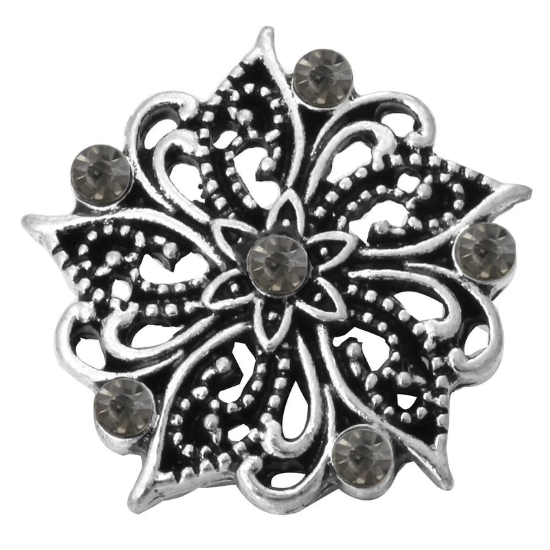 6pcs Mixed Rhinestone 18mm Snap Button Jewelry Set