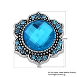 6pcs Rhinestone Snap Buttons Mixed Metal 18mm