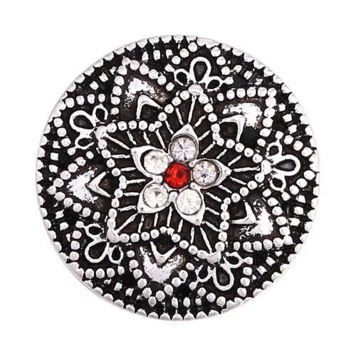 6pcs Mixed Metal 18mm Snap Buttons with Rhinestone