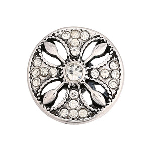 6pcs Mixed Metal 18mm Snap Button Jewelry with Rhinestone Button