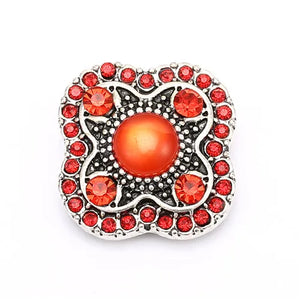 6pcs Mixed 18mm Snap Buttons with Rhinestone for Snap Bracelets