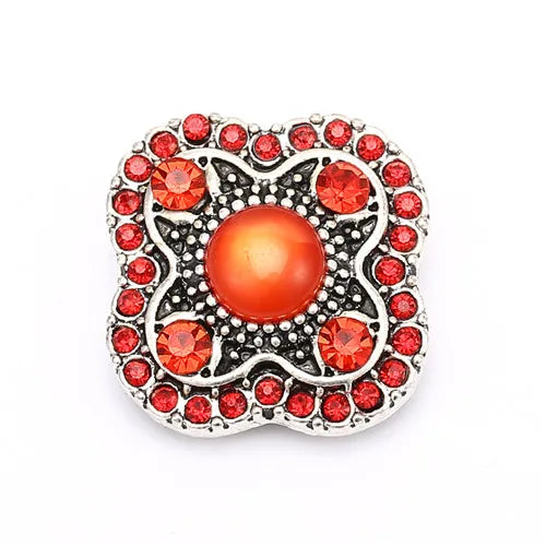 6pcs Mixed 18mm Snap Buttons with Rhinestone for Snap Bracelets