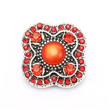 6pcs Mixed 18mm Snap Buttons with Rhinestone for Snap Bracelets
