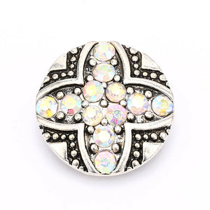 6pcs Mixed Metal Snap Buttons with Rhinestones for Bracelets