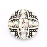6pcs Mixed Metal Snap Buttons with Rhinestones for Bracelets