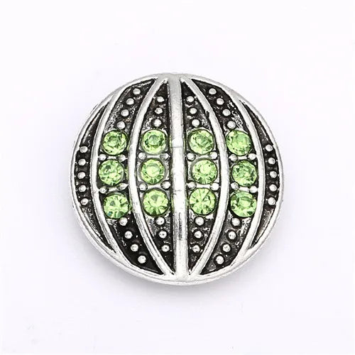 6pcs Mixed Metal 18mm Rhinestone Snap Buttons