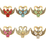 6pcs Mixed Metal 18mm Rhinestone Snap Buttons for Snap Bracelets