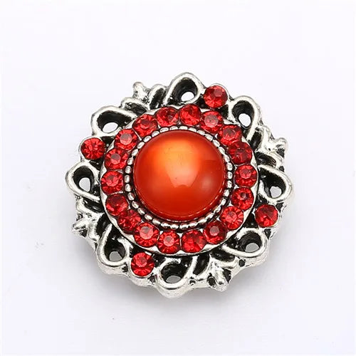 6pcs Mixed Metal Rhinestone Snap Button Jewelry